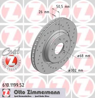610.1199.52 ZIMMERMANN Brake System Brake Disc