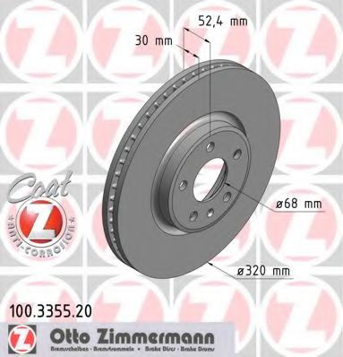 100.3355.20 ZIMMERMANN Brake System Brake Disc