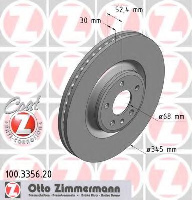 100.3356.20 ZIMMERMANN Brake System Brake Disc