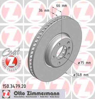 150.3479.20 ZIMMERMANN Brake System Brake Disc