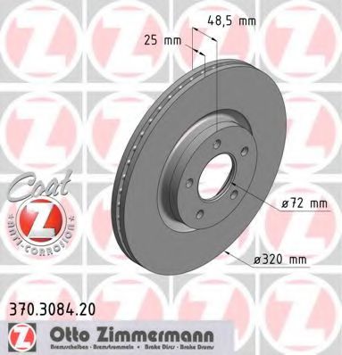 370.3084.20 ZIMMERMANN Brake System Brake Disc