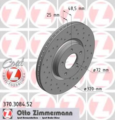 370.3084.52 ZIMMERMANN Brake System Brake Disc
