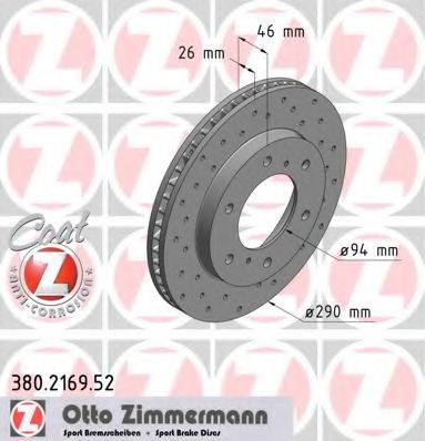 380.2169.52 ZIMMERMANN Brake System Brake Disc