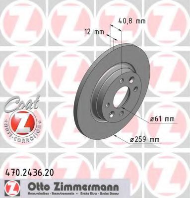 470.2436.20 ZIMMERMANN Тормозная система Тормозной диск