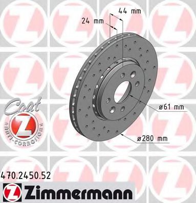 470.2450.52 ZIMMERMANN Brake System Brake Disc