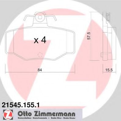 21545.155.1 ZIMMERMANN Brake System Brake Pad Set, disc brake