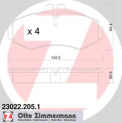23022.205.1 ZIMMERMANN Brake System Brake Pad Set, disc brake