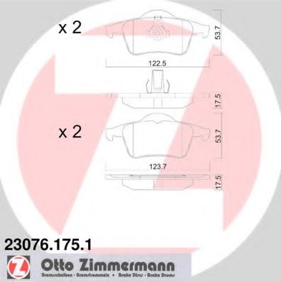 23076.175.1 ZIMMERMANN Brake Pad Set, disc brake