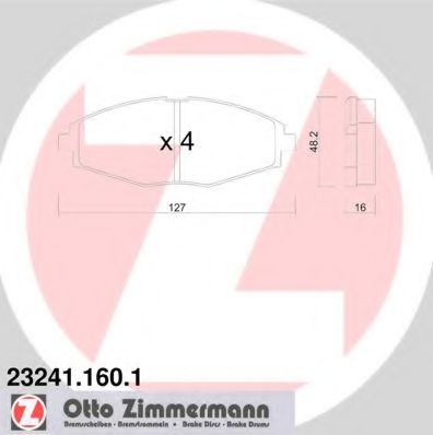 23241.160.1 ZIMMERMANN Brake System Brake Pad Set, disc brake