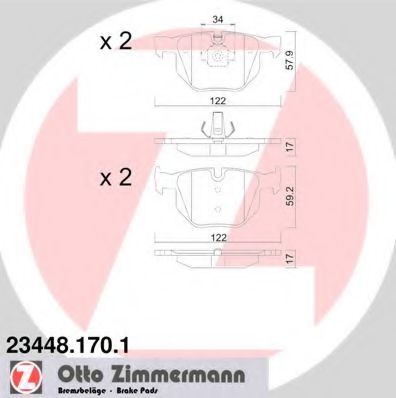 23448.170.1 ZIMMERMANN Brake System Brake Pad Set, disc brake