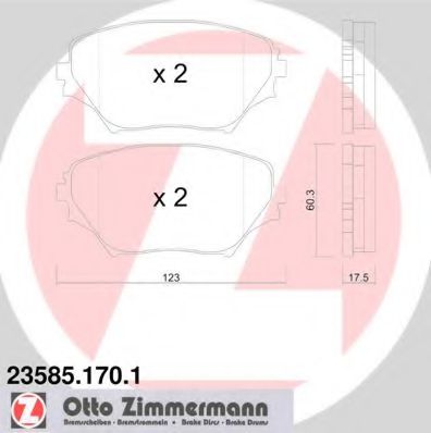 23585.170.1 ZIMMERMANN Brake Pad Set, disc brake