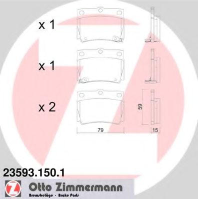 23593.150.1 ZIMMERMANN Тормозная система Комплект тормозных колодок, дисковый тормоз