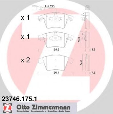 23746.175.1 ZIMMERMANN Brake System Brake Pad Set, disc brake