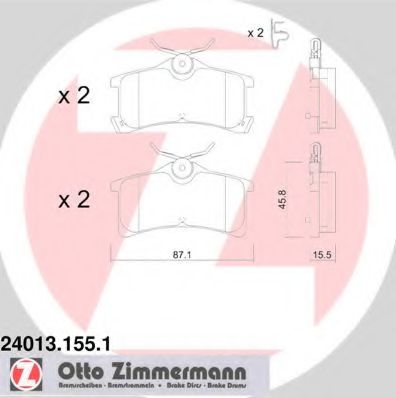 24013.155.1 ZIMMERMANN Brake System Brake Pad Set, disc brake