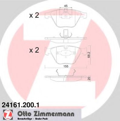 24161.200.1 ZIMMERMANN Brake System Brake Pad Set, disc brake