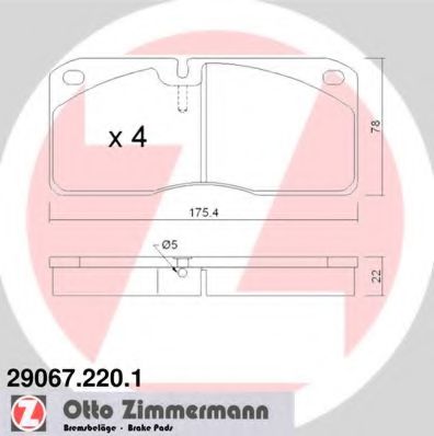 29067.220.1 ZIMMERMANN Brake Pad Set, disc brake