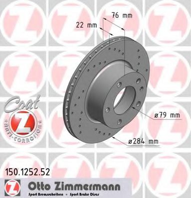 150.1252.52 ZIMMERMANN Brake System Brake Disc