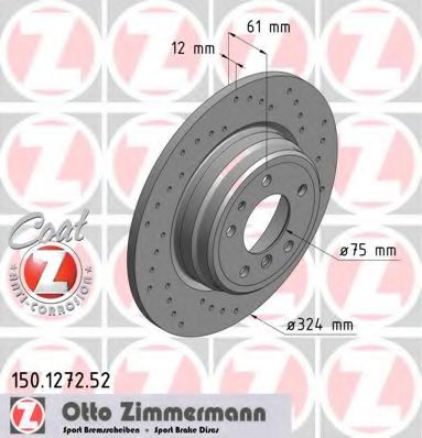 150.1272.52 ZIMMERMANN Brake System Brake Disc