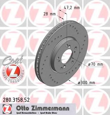 280.3158.52 ZIMMERMANN Brake System Brake Disc
