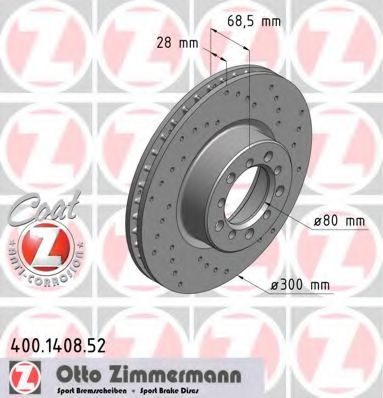 400.1408.52 ZIMMERMANN Brake System Brake Disc