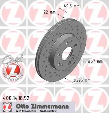 400.1418.52 ZIMMERMANN Brake System Brake Disc