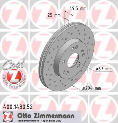 400.1430.52 ZIMMERMANN Brake System Brake Disc
