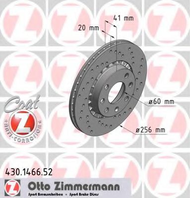 430.1466.52 ZIMMERMANN Brake System Brake Disc