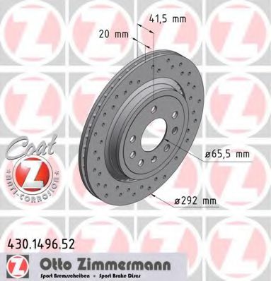430.1496.52 ZIMMERMANN Brake System Brake Disc