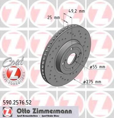 590.2576.52 ZIMMERMANN Brake System Brake Disc