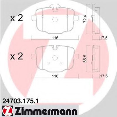 24703.175.1 ZIMMERMANN Brake System Brake Pad Set, disc brake
