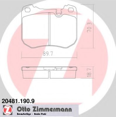 20481.190.9 ZIMMERMANN Brake Pad Set, disc brake