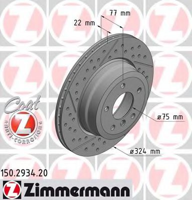 150.2934.20 ZIMMERMANN Brake System Brake Disc