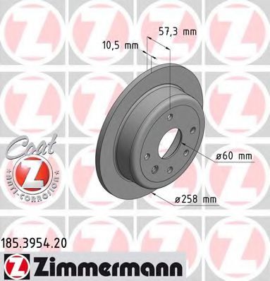185.3954.20 ZIMMERMANN Brake System Brake Disc