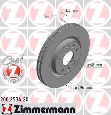 200.2534.20 ZIMMERMANN Brake System Brake Disc