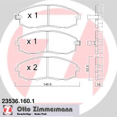23536.160.1 ZIMMERMANN Brake System Brake Pad Set, disc brake