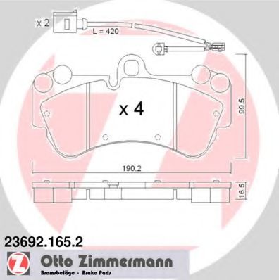 23692.165.2 ZIMMERMANN Brake System Brake Pad Set, disc brake