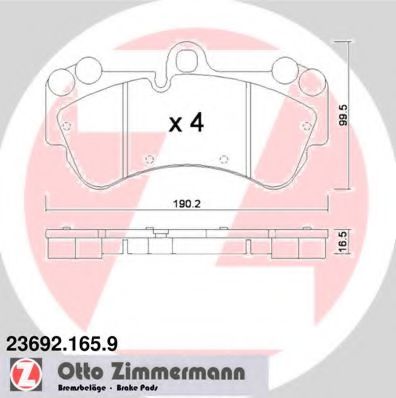 23692.165.9 ZIMMERMANN Brake System Brake Pad Set, disc brake