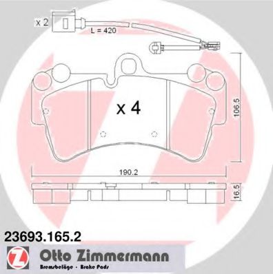 23693.165.2 ZIMMERMANN Brake System Brake Pad Set, disc brake