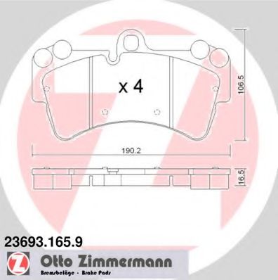 23693.165.9 ZIMMERMANN Brake System Brake Pad Set, disc brake
