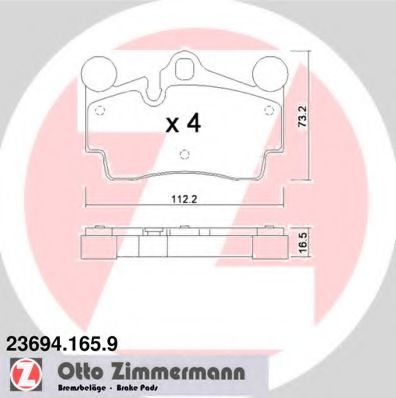 23694.165.9 ZIMMERMANN Brake Pad Set, disc brake
