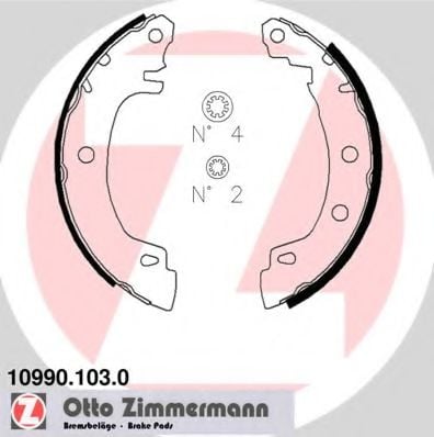 10990.103.0 ZIMMERMANN Brake System Brake Shoe Set