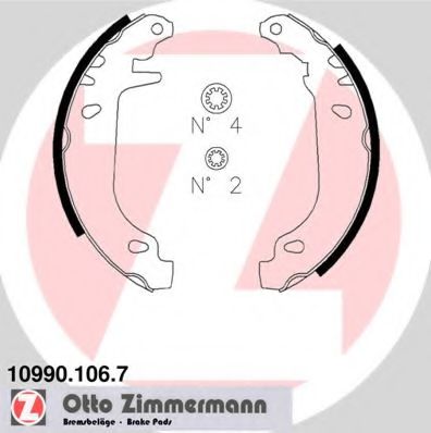 10990.106.7 ZIMMERMANN Brake System Brake Shoe Set