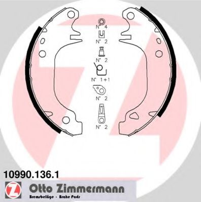 10990.136.1 ZIMMERMANN Brake System Brake Shoe Set