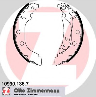 10990.136.7 ZIMMERMANN Brake System Brake Shoe Set