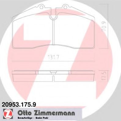 20953.175.9 ZIMMERMANN Brake System Brake Pad Set, disc brake