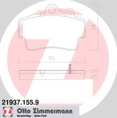 21937.155.9 ZIMMERMANN Brake Pad Set, disc brake