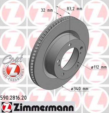 590.2816.20 ZIMMERMANN Brake System Brake Disc