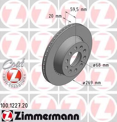 100.1227.20 ZIMMERMANN Brake System Brake Disc