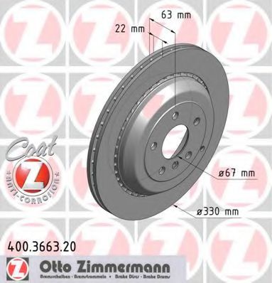 400.3663.20 ZIMMERMANN Brake System Brake Disc
