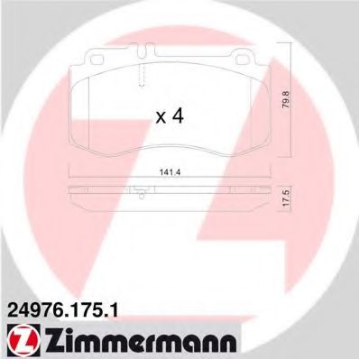 24976.175.1 ZIMMERMANN Brake System Brake Pad Set, disc brake